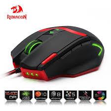 Redragon mammouth M801 USB souris de jeu 16400 DPI 10 boutons ergonomique Programmable pour ordinateur de bureau souris Gamer LOL PC